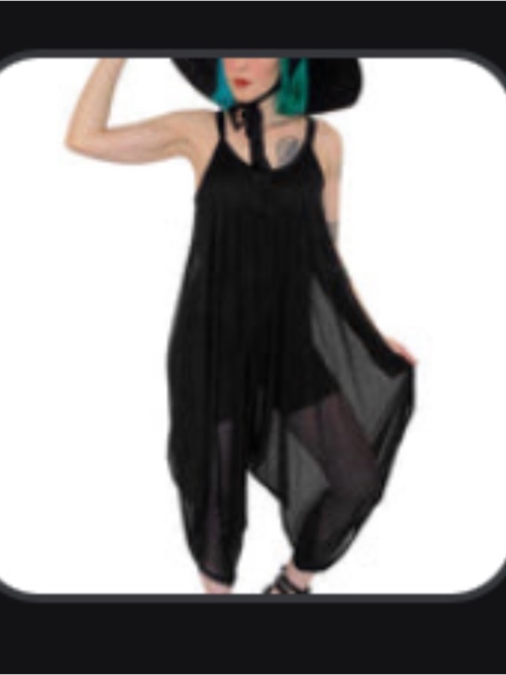 Foxblood MESH Tokyo Cropped Oversized Drop-Crotch Jumpsuit